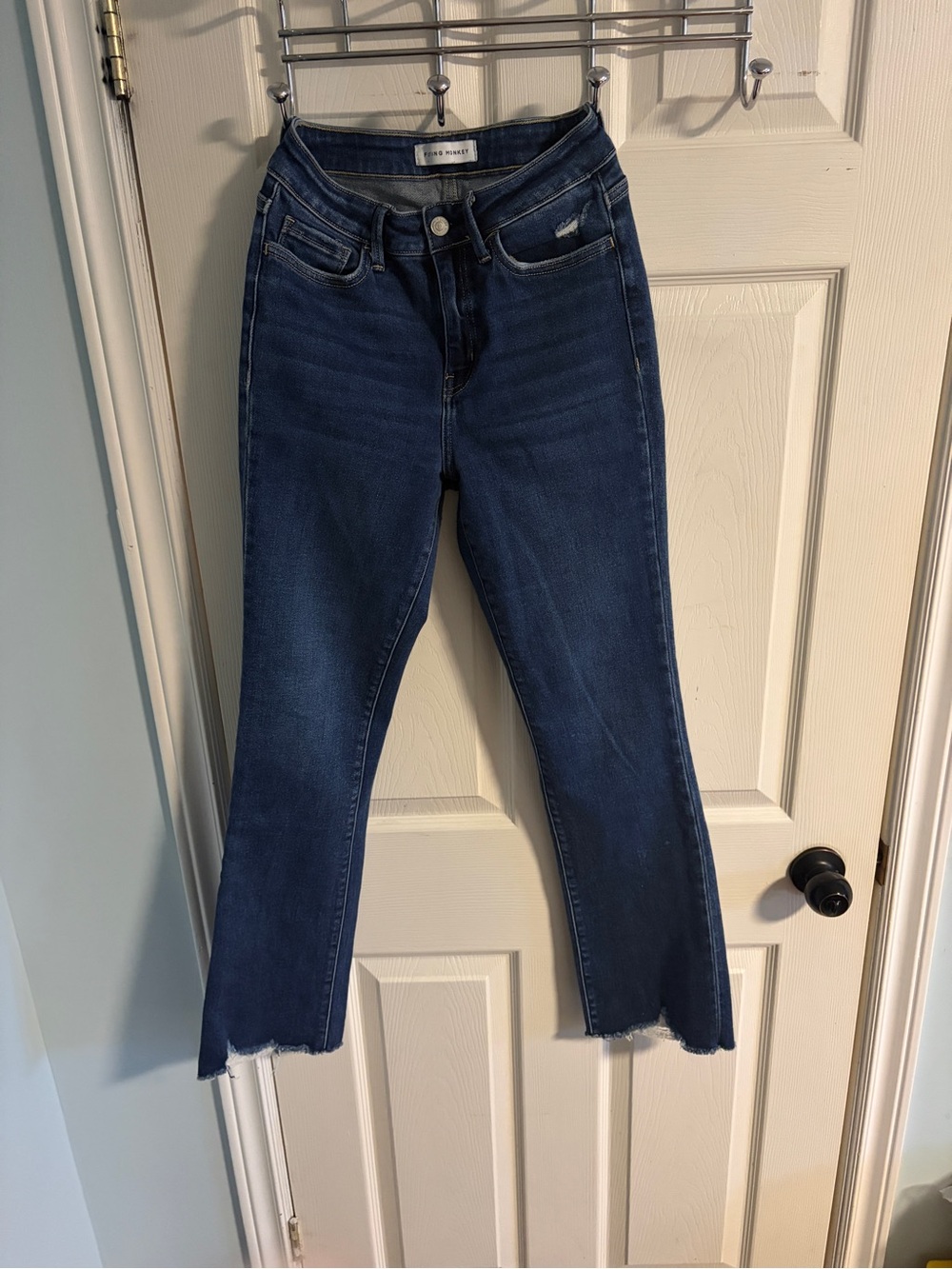 Flying Monkey High Rise Dark Blue Ankle Flair Jeans